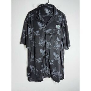 Hawaii Men’s Embroidery Logo Shirt Short Sleeve Button Down Size XL Palm Print